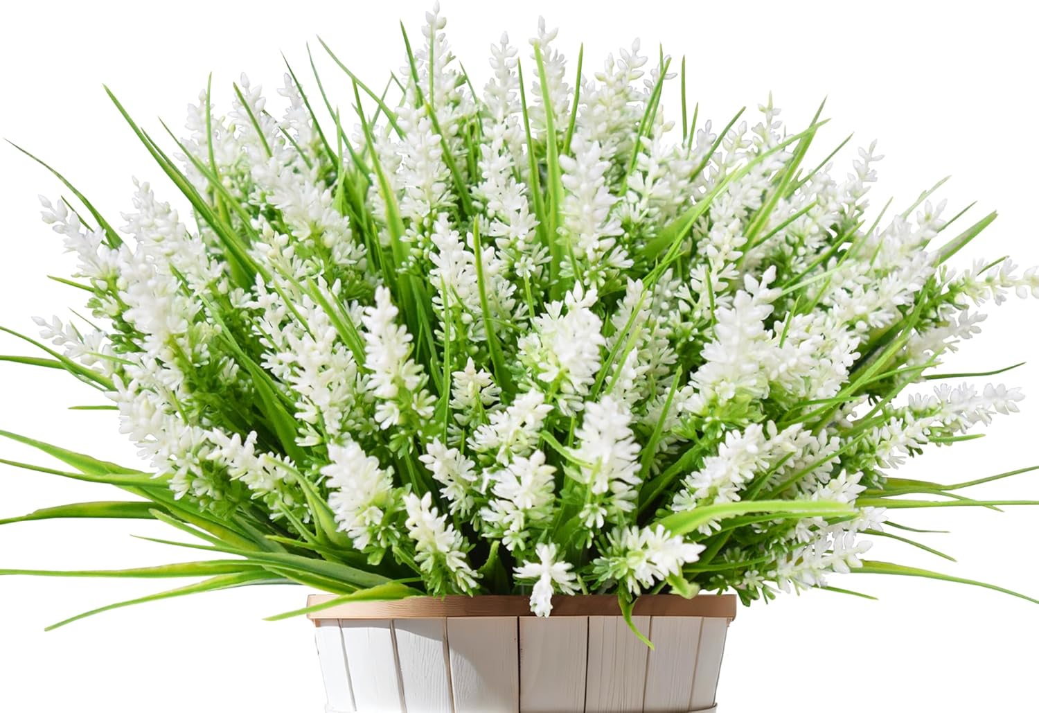 24 Arbustes de Plantes et Fleurs Artificielles pour Extérieur – Fausses Fleurs de Lavande avec Herbe de Singe, Plantes Fausses en Plastique Résistantes aux UV