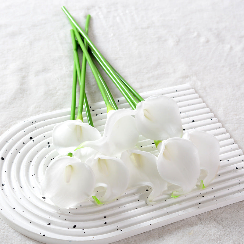 8 tiges de 34cm - Fleurs de calla artificielles - Pour mariage et décoration intérieure