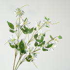3 Tiges de Clématites Artificielles - Décoration Élégante pour Mariage et Intérieur