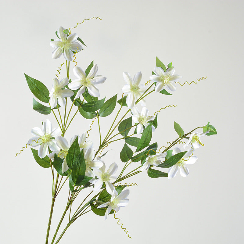 3 Tiges de Clématites Artificielles - Décoration Élégante pour Mariage et Intérieur