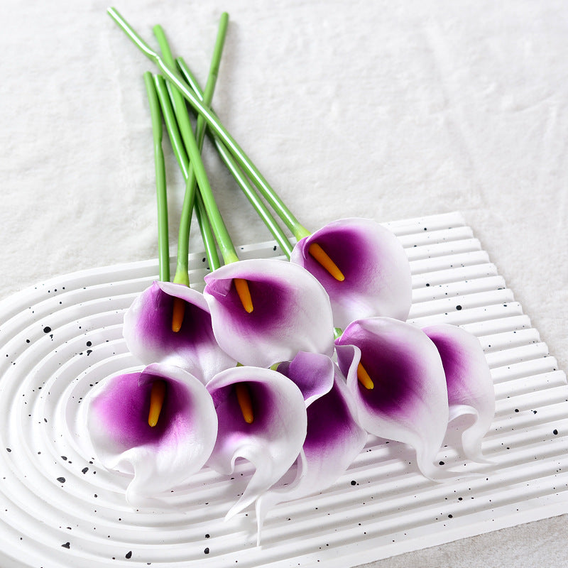 8 tiges de 34cm - Fleurs de calla artificielles - Pour mariage et décoration intérieure